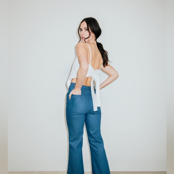 Hilary MacMillan White Linen Blend Handkerchief Tie Tank, BNWT, XL - Picture 2 of 10